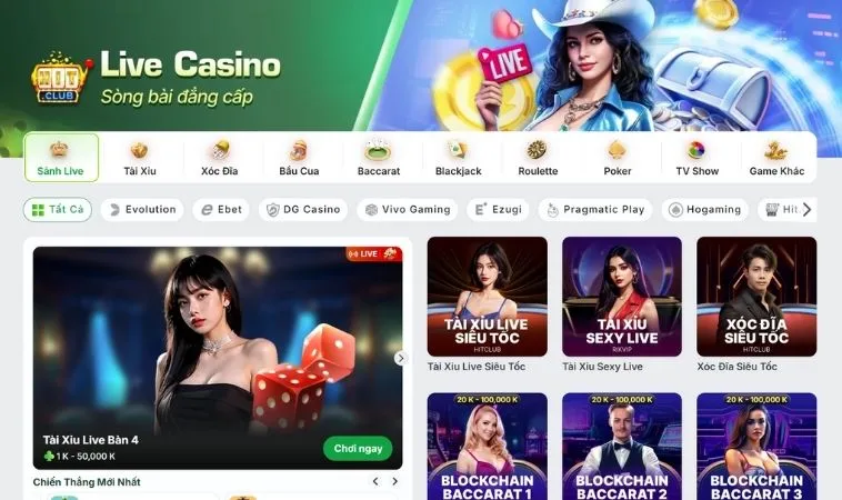Sảnh Casino Online HM88 thiết kế giao diện đẹp, chuyên nghiệp