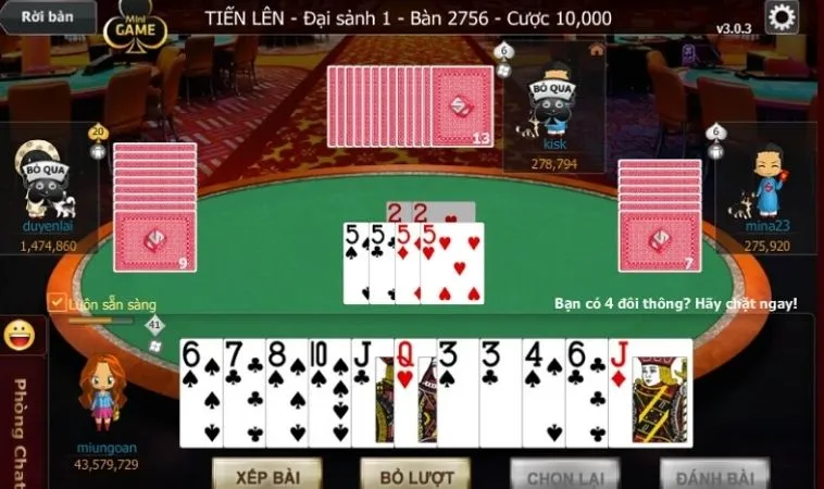 Cách chơi Tiến Lên Miền Nam HM88